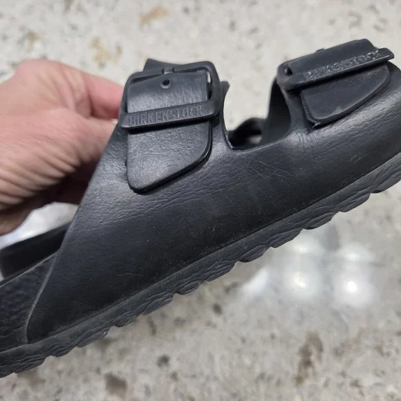 Woman's Birkenstock Arizona Black EVA Slip-on Sandals with Buckle Size 38 - Picture 7 of 12